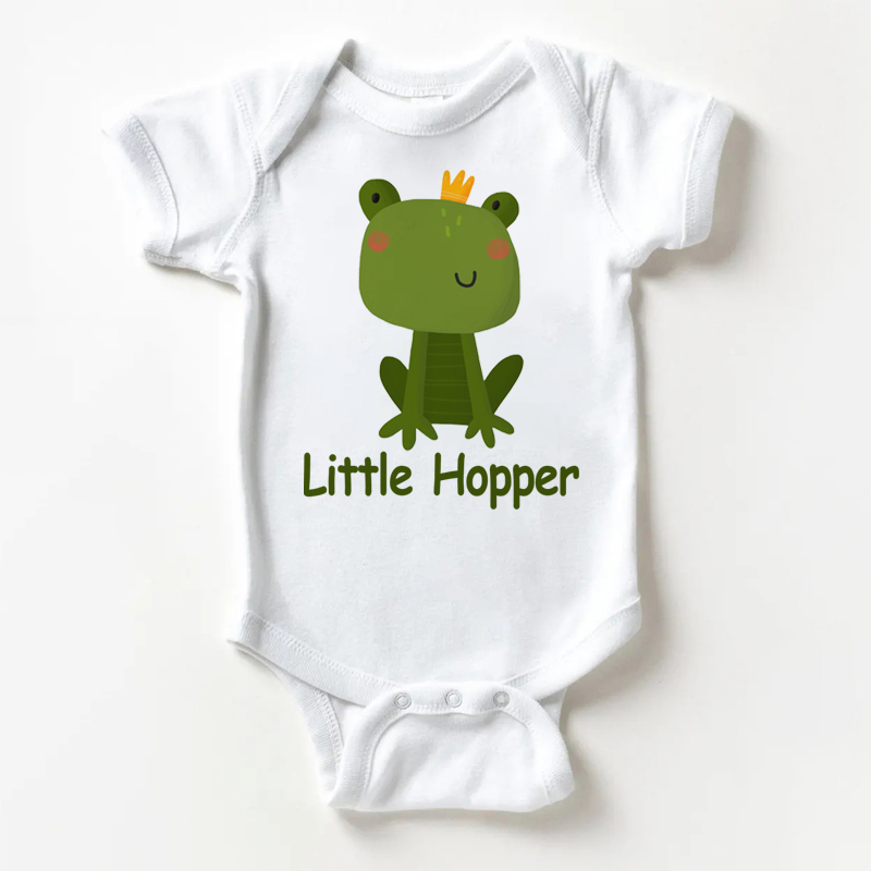 LITTLE HOPPER Baby Smiling Frog White Bodysuit - White - 18-24M - image 1