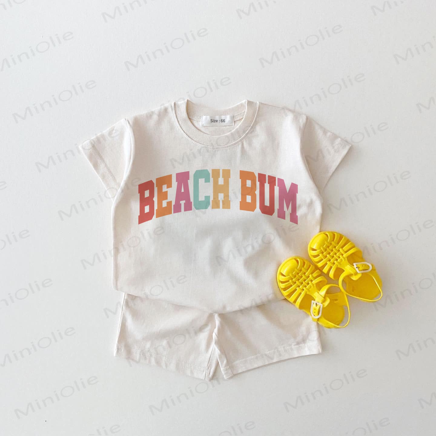 BEACH BUM Baby Tee and Shorts 2-piece Set - White - 18-24M - image 1