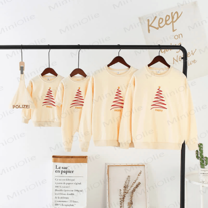 HAPPY Family Matching Christmas Tree Sweatshirt - Beige - Adult: 3XL - image 2