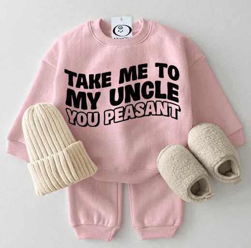 TAKE ME TO MY UNCLE YOU PEASANT Baby 2-piece Set - Pink - 2-3T - image 5