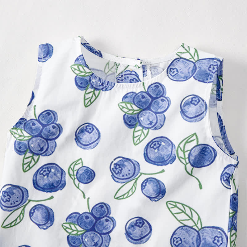 Baby Toddler Blueberry Print White Top and Shorts 2-piece Set - image 5