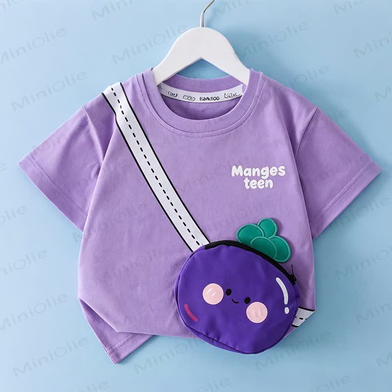 Toddler Smiley Fruit 3D Crossbody Bag T-Shirt - Purple - 8-9T - image 6