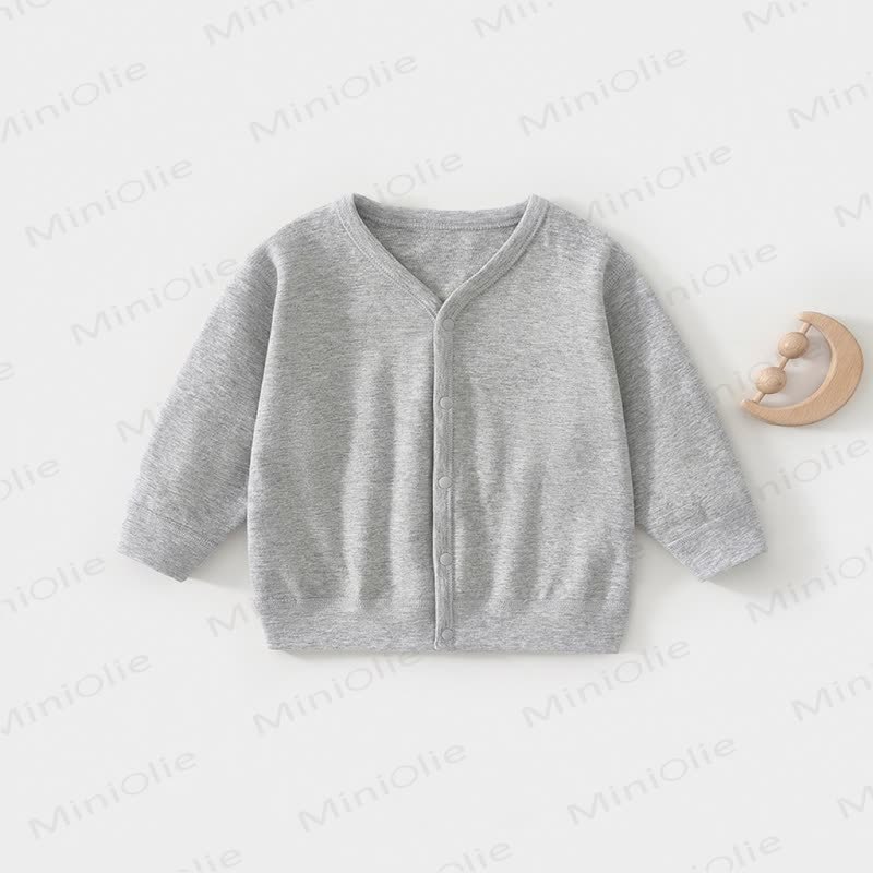 Baby Toddler Waffle Knit Front Snap Cardigan Coat - Light Gray - 3-4T - image 7
