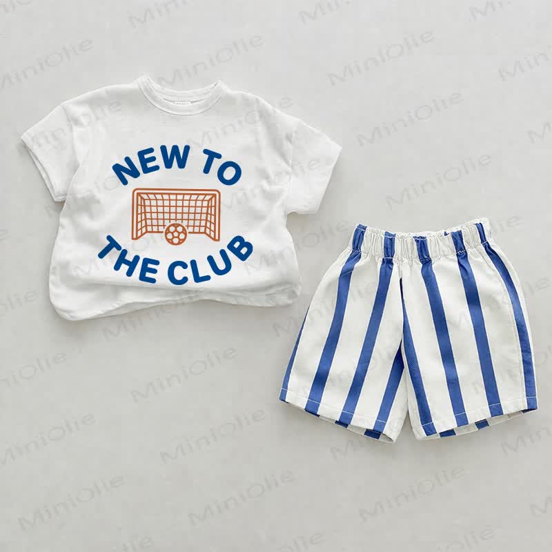NEW TO THE CLUB Baby Blue Vertical Striped 2-piece Shorts Set - White&Blue - 2-3T - image 1