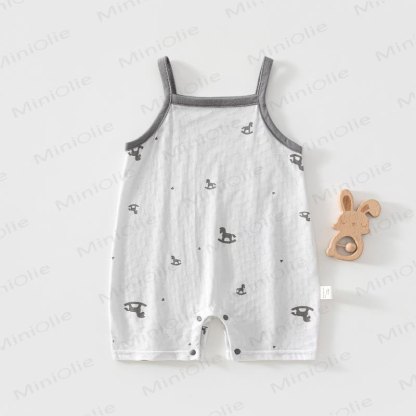 Baby Summer Tree/Animal Romper - Grey Trojan Horse - 18-24M - image 5