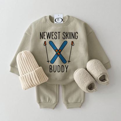 NEWEST SKING BUDDY Baby Sweatshirt 2-piece Set - Grey Green - 2-3T - image 3