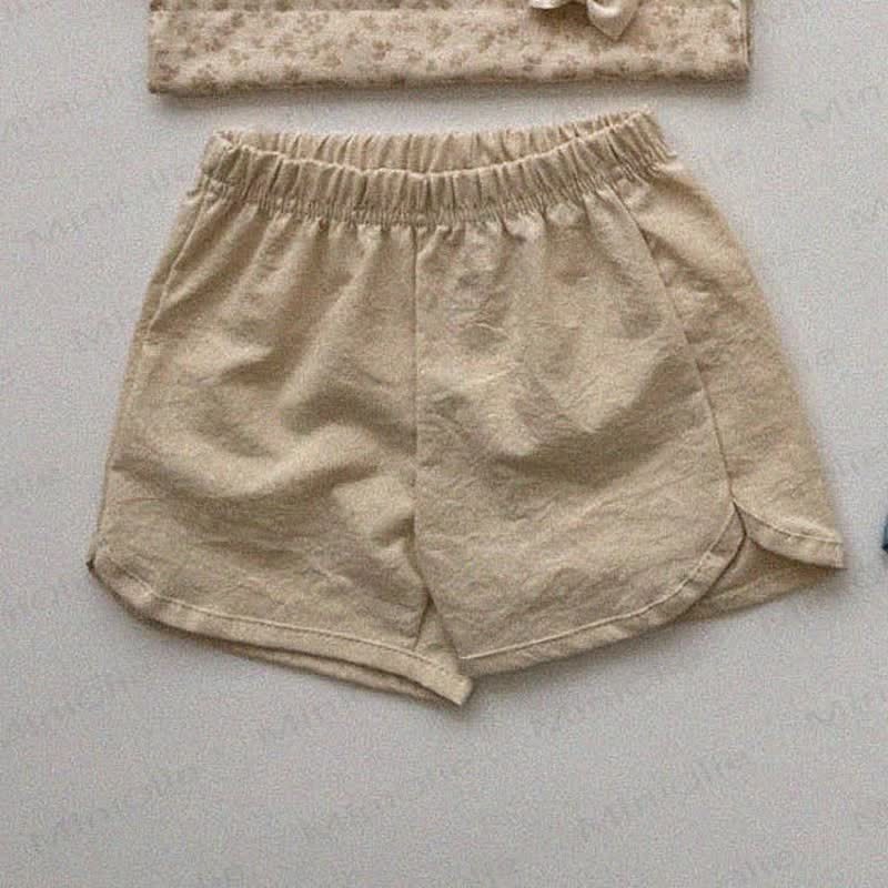 Baby Toddler Bow Plaid Linen Shorts - Apricot - 5-7T - image 5