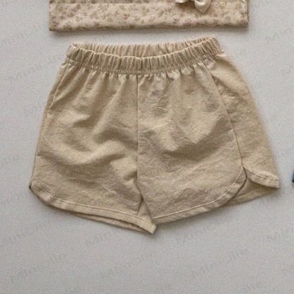 Baby Toddler Bow Plaid Linen Shorts - Apricot - 5-7T - image 5