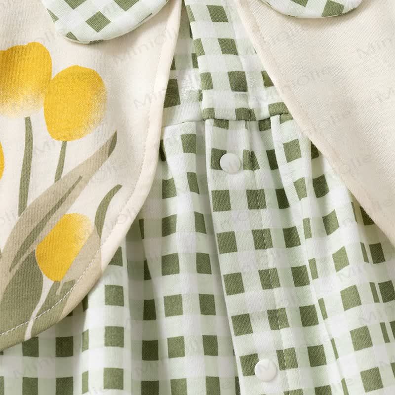 Baby Floral Plaid/Bunny Dress - image 4