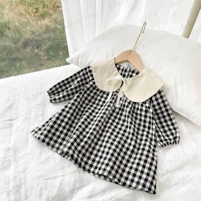 Toddler Baby Girl Gingham Peter Pan Collar Dress - Black - 5-6.5T - image 4