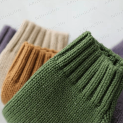Kid Solid Color Crew Neck Knitted Sweater - image 7
