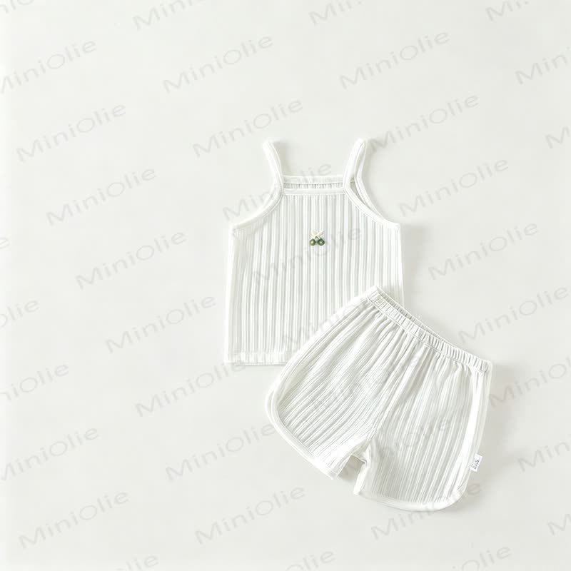 Baby Ribbed Tank Top and Shorts 2-Piece Set - White - 2-3T - image 3
