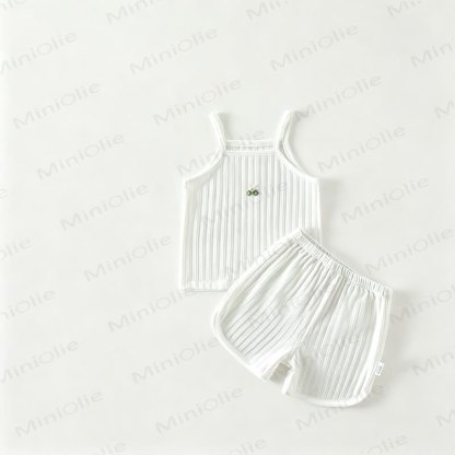 Baby Ribbed Tank Top and Shorts 2-Piece Set - White - 2-3T - image 3