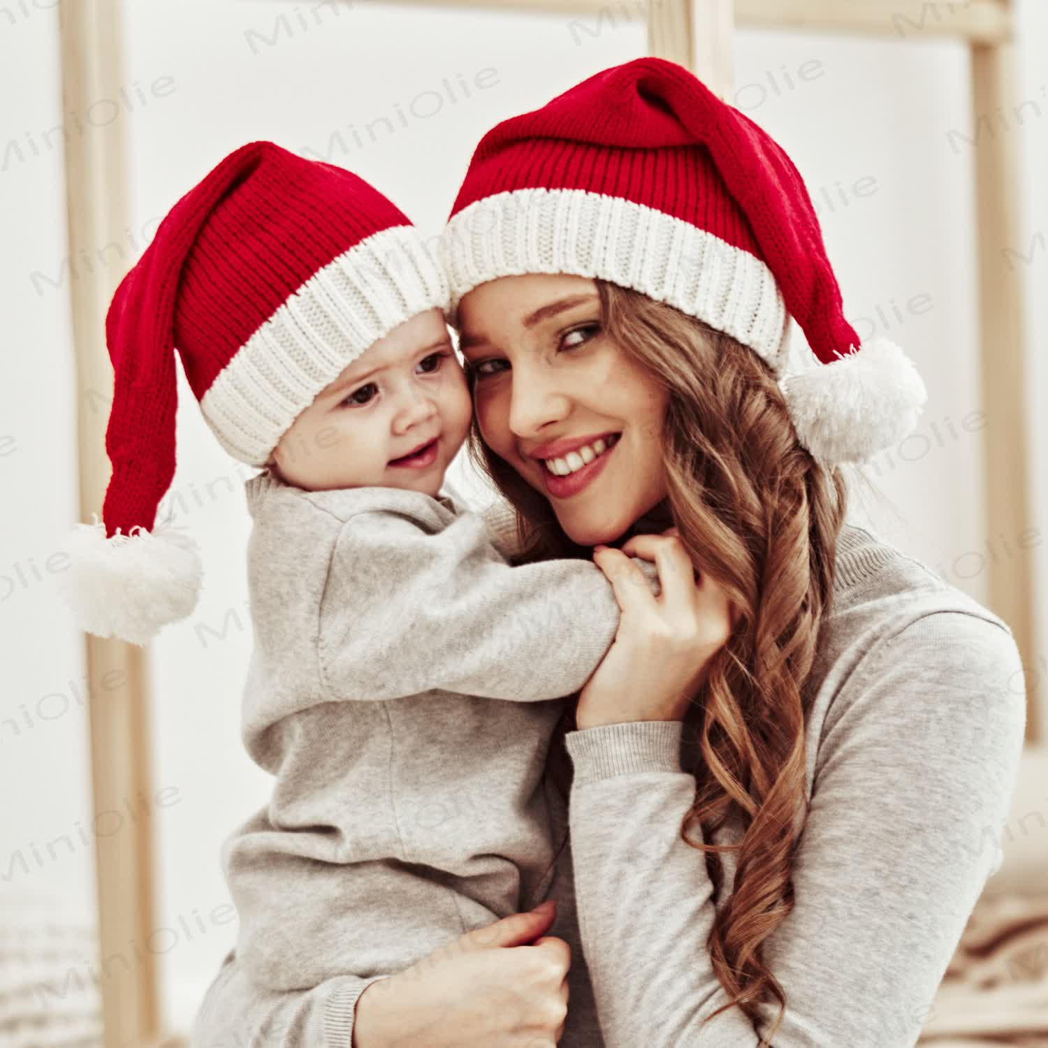 Baby Red Christmas Knitted Warm Beanie - image 4