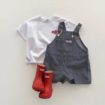 Baby Toddler Striped Overalls - Black - 4-5T - image 4