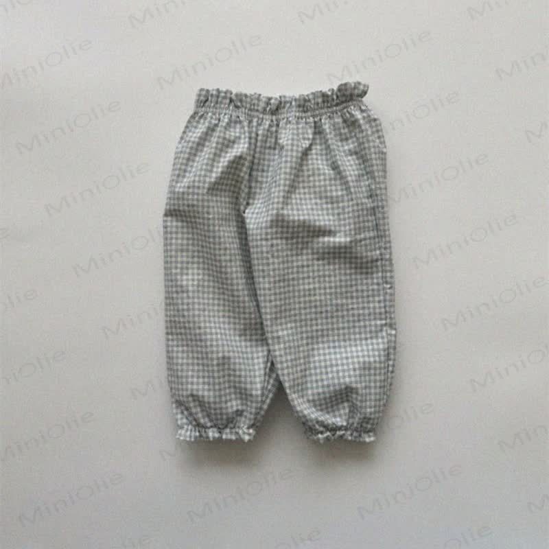 Toddler Tomato Dots Flower Plaid Pants - Grey Plaid - 6-7T - image 24