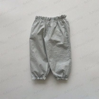 Toddler Tomato Dots Flower Plaid Pants - Grey Plaid - 6-7T - image 24