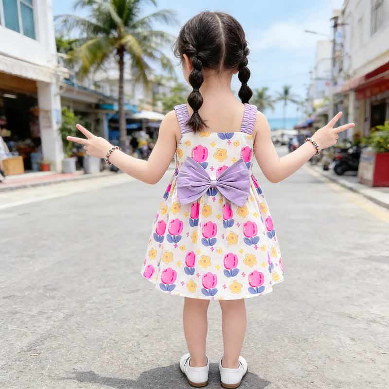 Toddler Kid Girl Floral Bows Suspender Dress - image 7