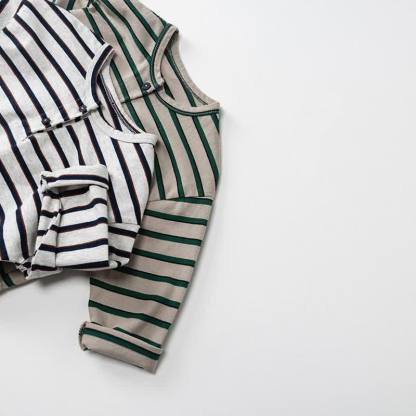 Toddler Striped Crew Neck Soft Long-Sleeve Tee - image 6