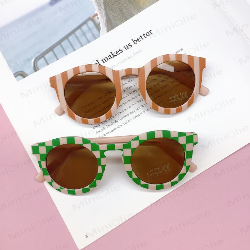 Baby Striped Checkerboard Sunglasses(1-6 Years) - image 8