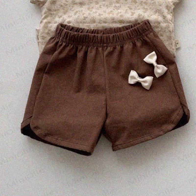 Baby Toddler Bow Plaid Linen Shorts - Brown - 5-7T - image 6