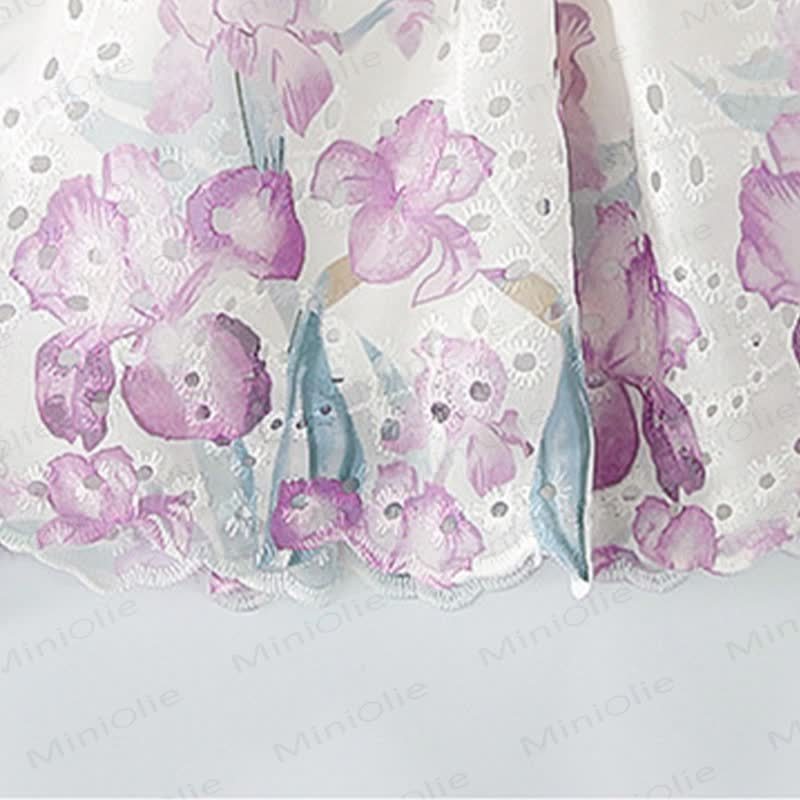 Toddler Girls Floral Print Tulle Sleeveless Dress - image 7