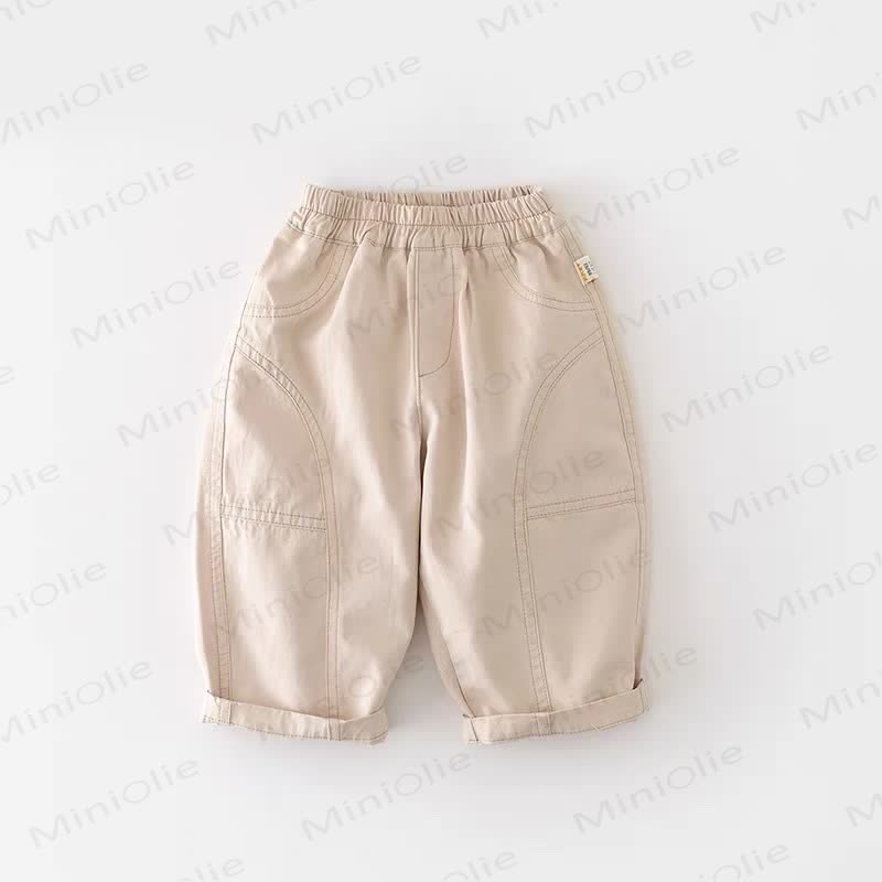 Baby Toddler Loose Solid Color Pants - Beige - 5-7T - image 6
