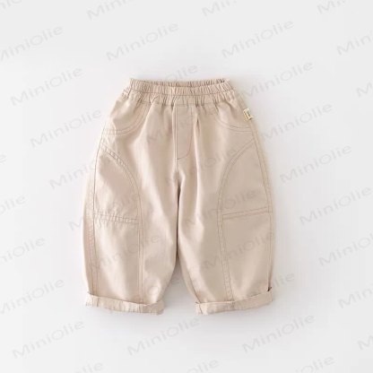 Baby Toddler Loose Solid Color Pants - Beige - 5-7T - image 6