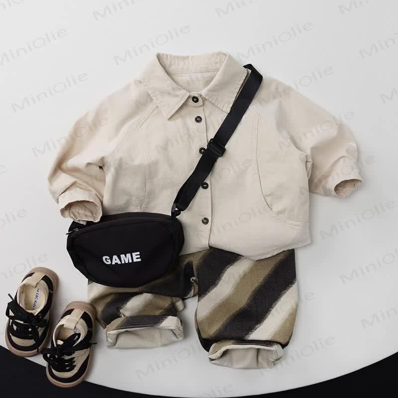 Baby Toddler Beige Coffee Stripe Loose Pants - image 5