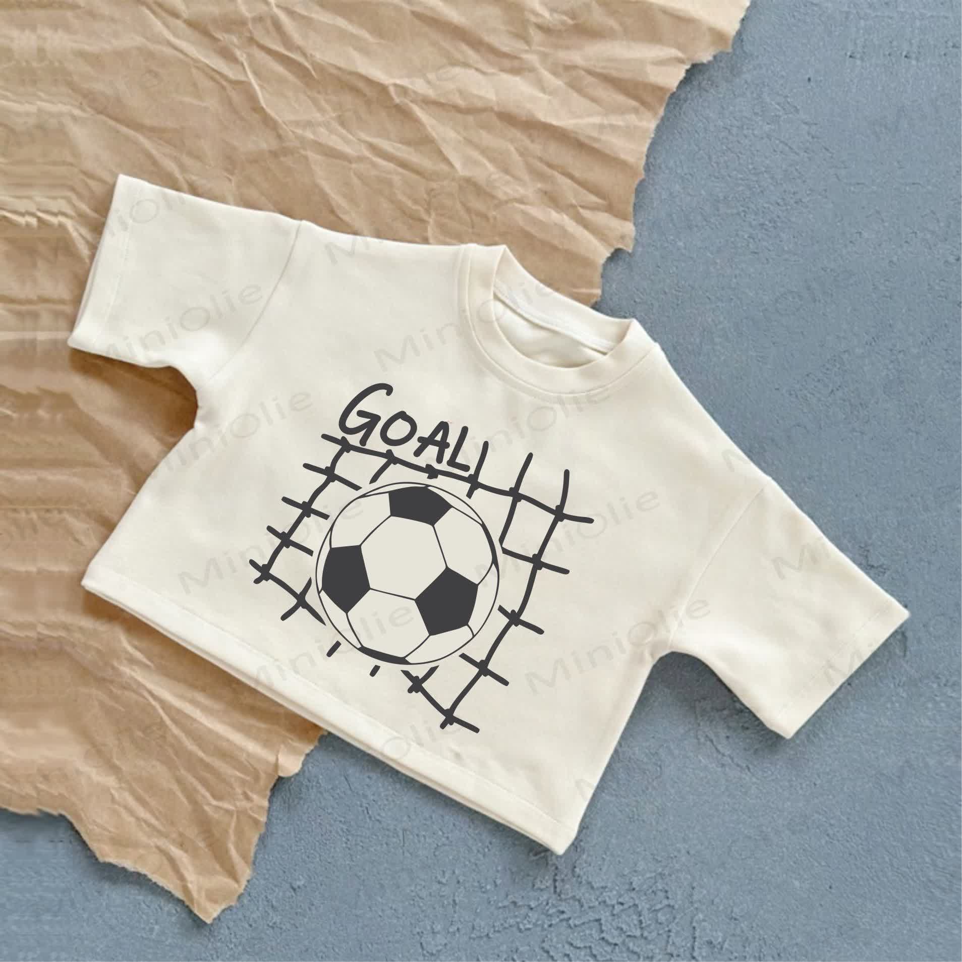 GOAL Baby Football Print White Casual T-Shirt - White - 2-3T - image 1