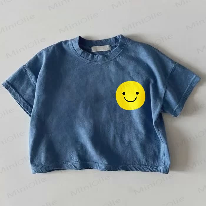 Baby Smile Print Blue T-shirt - Blue - 18-24M - image 1