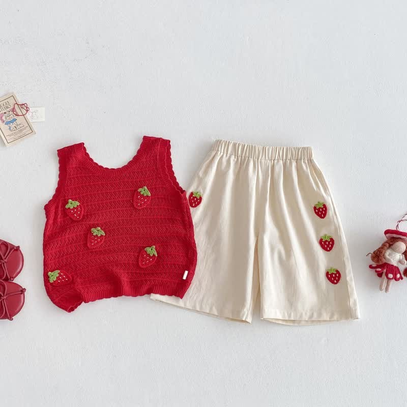 Baby Strawberry Knit Tank Top/Shorts - image 18