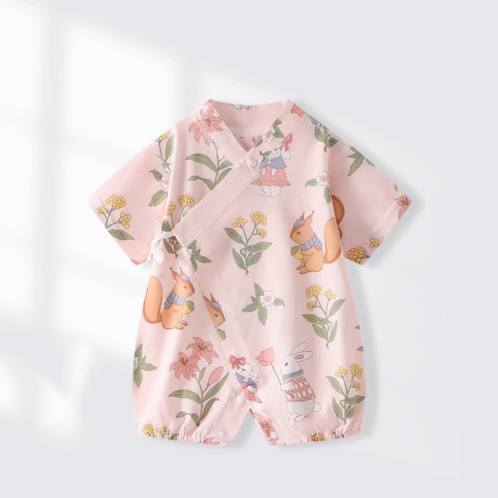 Baby Print Short Sleeve Romper - Pink - 18-24M - image 3