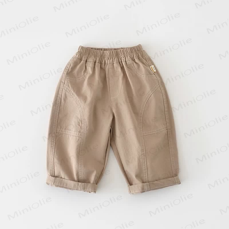 Baby Toddler Loose Solid Color Pants - Khaki - 5-7T - image 7