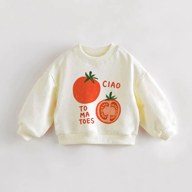 CIAO TOMATOES Baby Toddler Sweatshirt - Cream - 3-5T - image 1