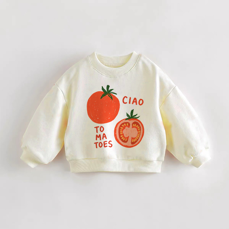 CIAO TOMATOES Baby Toddler Sweatshirt - Cream - 3-5T - image 1