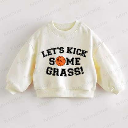 LET'S KICK SOME GRASS! Baby Toddler Sweatshirt - Cream - 3-5T - image 1