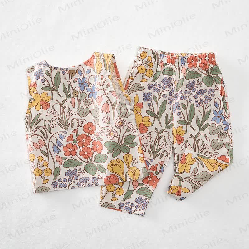 Baby Toddler Spring Flowers Sleeveless 2-piece Set - image 8