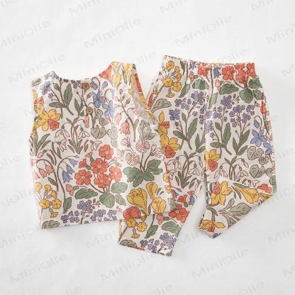 Baby Toddler Spring Flowers Sleeveless 2-piece Set - image 8