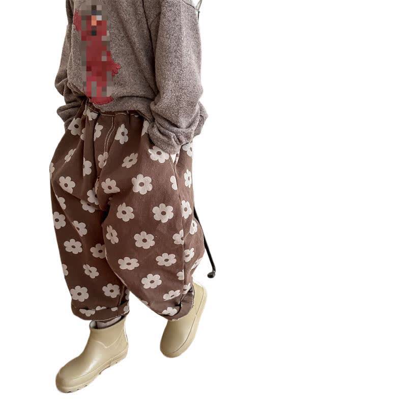 Baby Toddler Girl Flower Coffee Pants - image 4