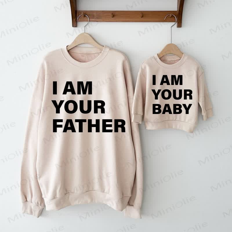 I AM YOUR FATHER/BABY Beige Slogan Family Sweatshirt - image 1