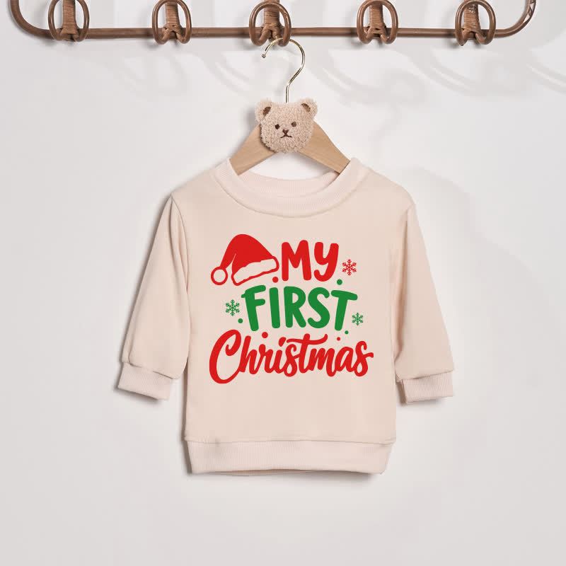 FIRST CHRISTMAS AS A DAD/MOM Daddy/Mommy and Me Sweatshirt - Beige - Baby Sweatshirt: 2-3T - image 5