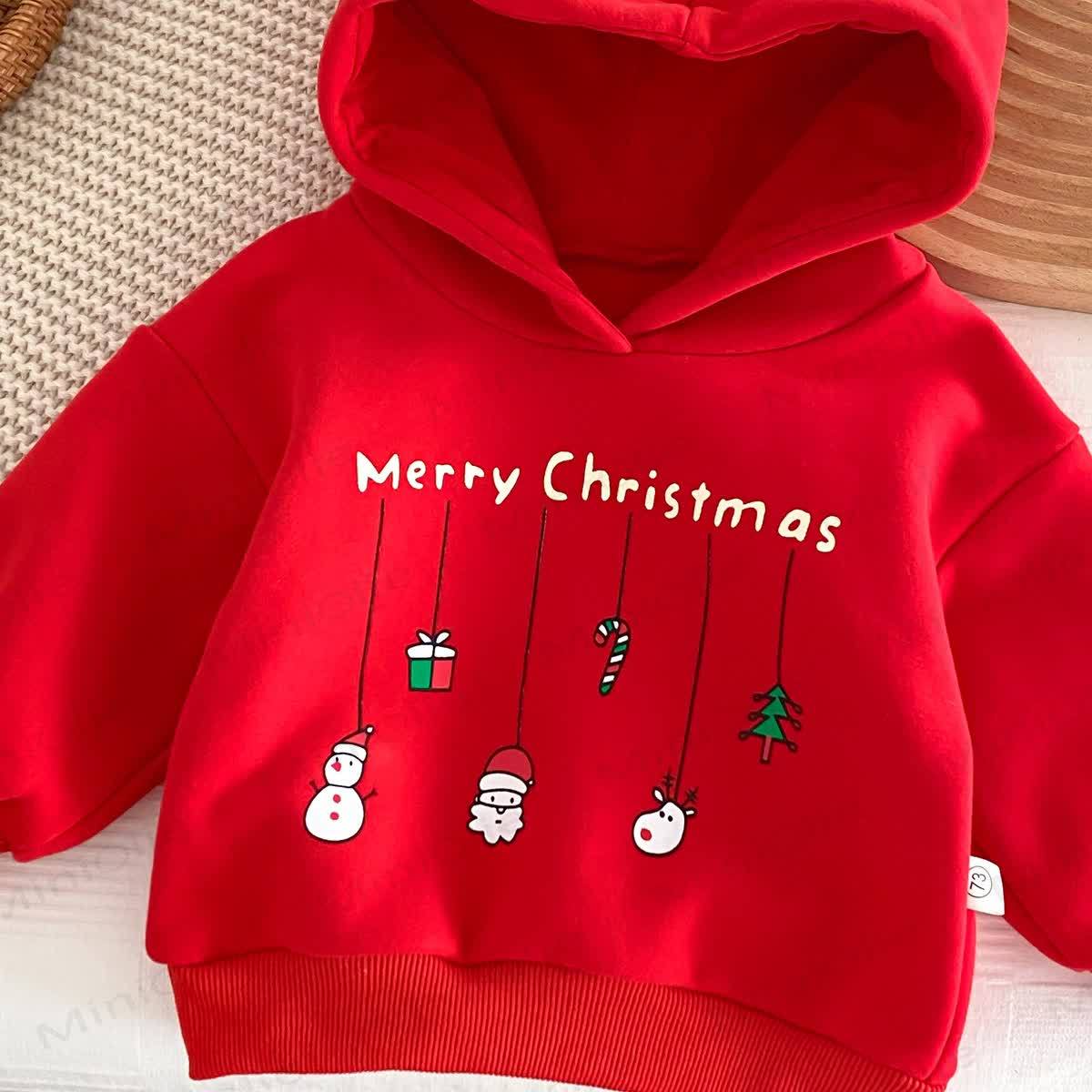 MERRY CHRISTMAS Baby Snowman Elk Santa Claus Hoodie - image 13