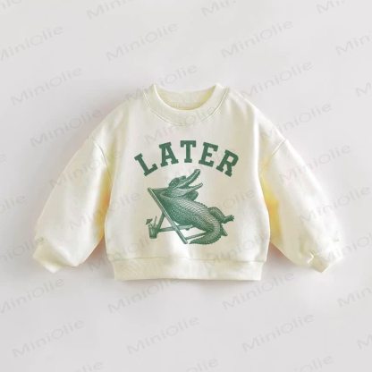 LATER Baby Toddler Crocodile Cream Sweatshirt - Cream - 3-5T - image 1