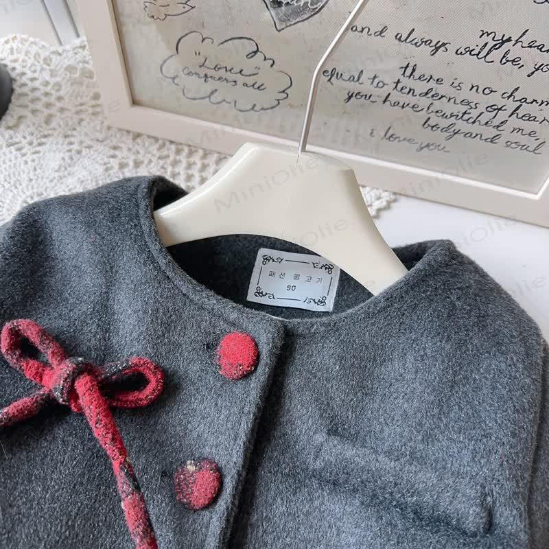 Toddler Girl Bow Plaid Sleeveless Dress & Grey Outerwear - image 11