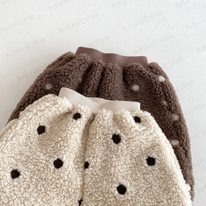 Baby Toddler Girl Dot Fleece Jogger Pants - image 9