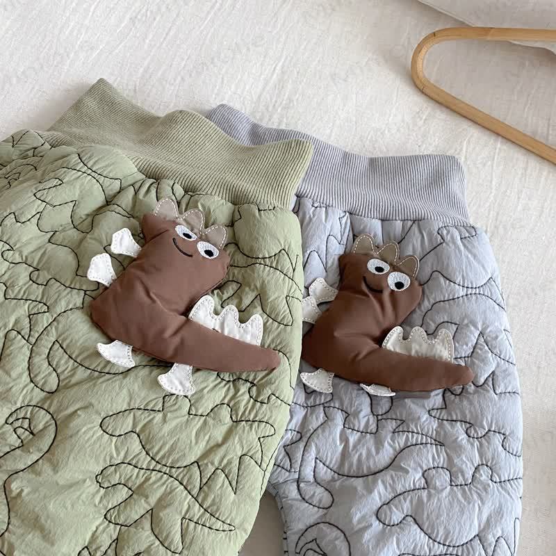 Baby Toddler Boy Dinosaur Quilted Jogger Pants - image 7