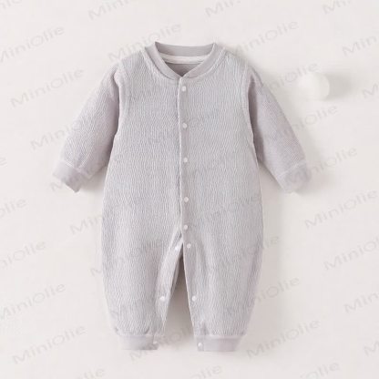 Baby Animal Print Textured Long Sleeve Snap Front Romper - Blue - 18-24M - image 3
