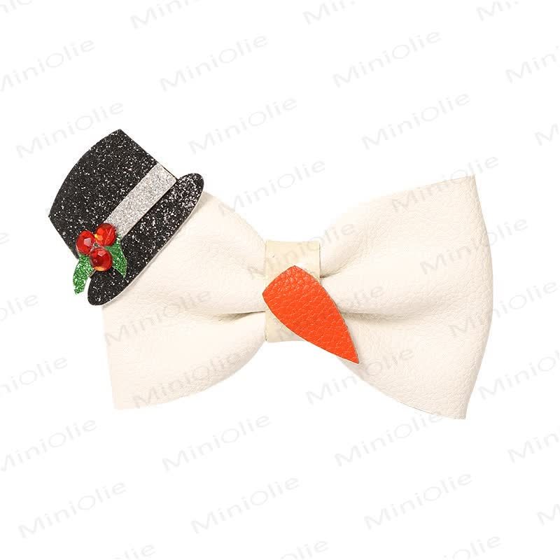 Baby Christmas Cute Hair Clip - White Bow - image 10