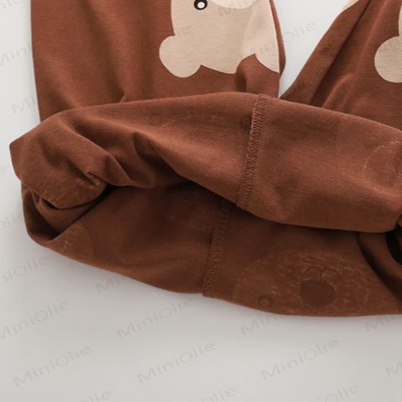 Toddler Kid Brown Bear Print Long Sleeve Loungewear Set - image 6